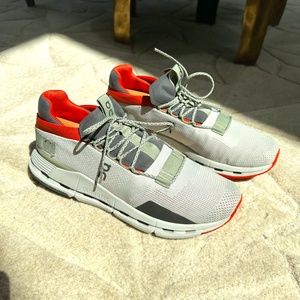 On Cloudnova Silver Orange Shoes Size 12